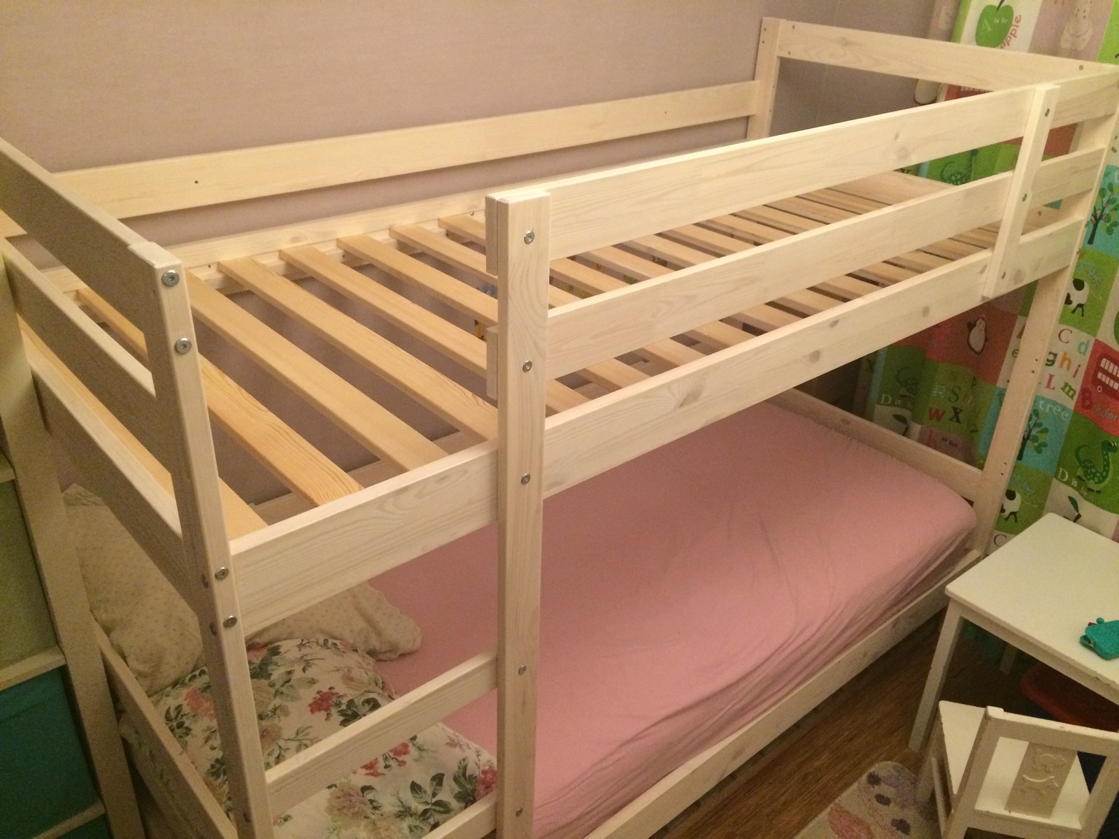 The cheapest possible bunk bed, but not complete shit. - My, IKEA, , Bunk, Bunk bed, Painting, With your own hands, Rework, White, Longpost
