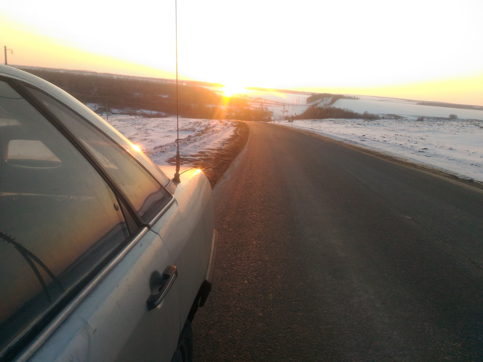 Sunset) - My, Audi 100, Sunset, View