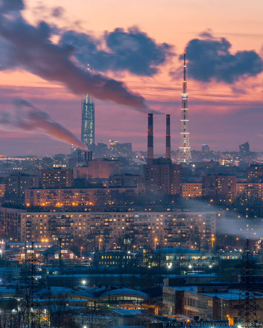 Two dominants of St. Petersburg - My, Saint Petersburg, Lakhta Center, Corn, TV tower, Nikon d7100, Nikkor 55-300, The photo, Town