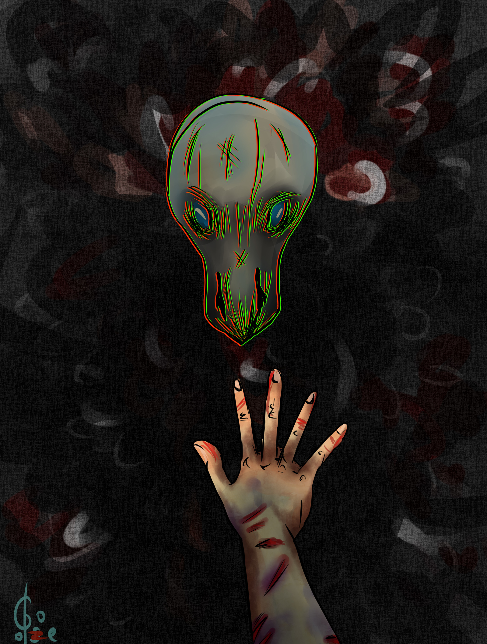 Dreamed2 - My, Dream, Drawing, Nightmare, My world, Fear, Hand, Photoshop, My life