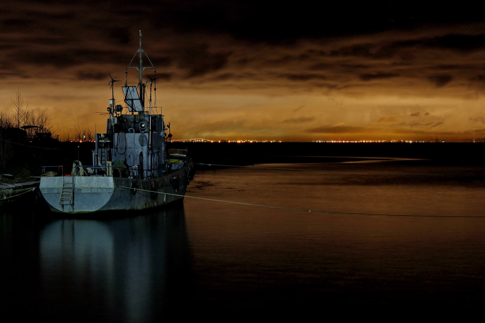 City lights. - My, Saint Petersburg, Kronstadt, The photo