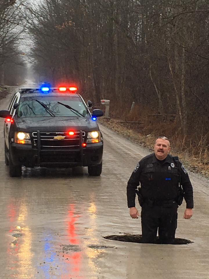 Road pothole in Michigan - Road, Potholes, Michigan