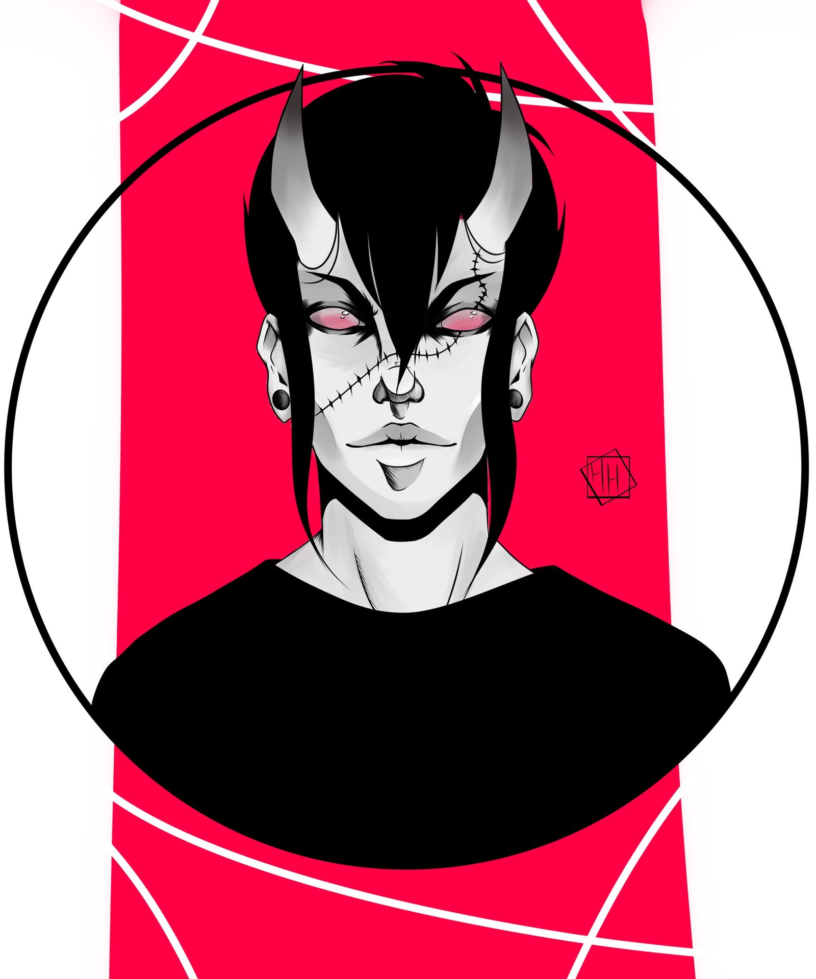 I love demons (trying a new style) - My, Demon, Art, SAI, My, Junior Academy of Artists