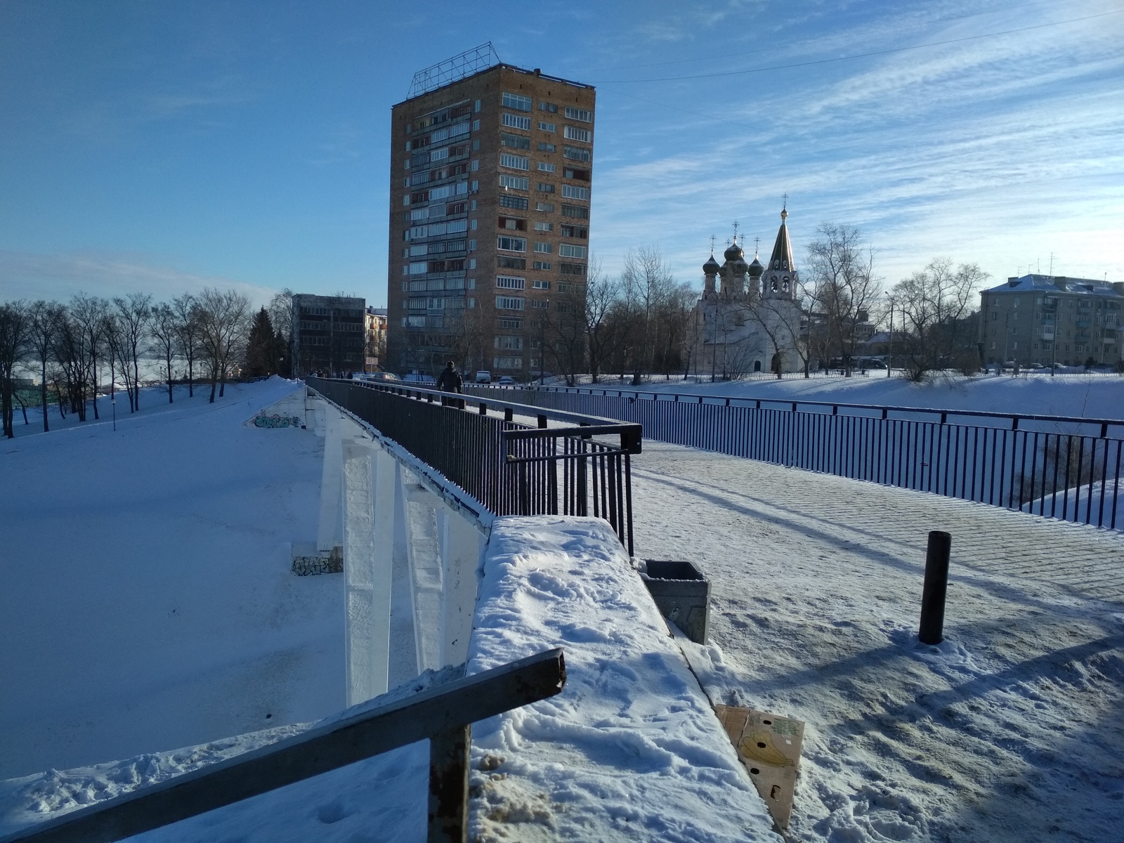 Пешеходный мост через Успенский овраг - Нижний Новгород, Мост, Зима, Фотография