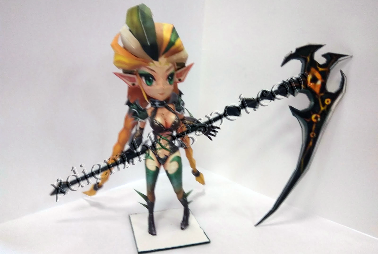 Этна (Ethna) - Summoners war - Моё, Papercraft, Summoners War, Pepakura, Своими руками, Длиннопост