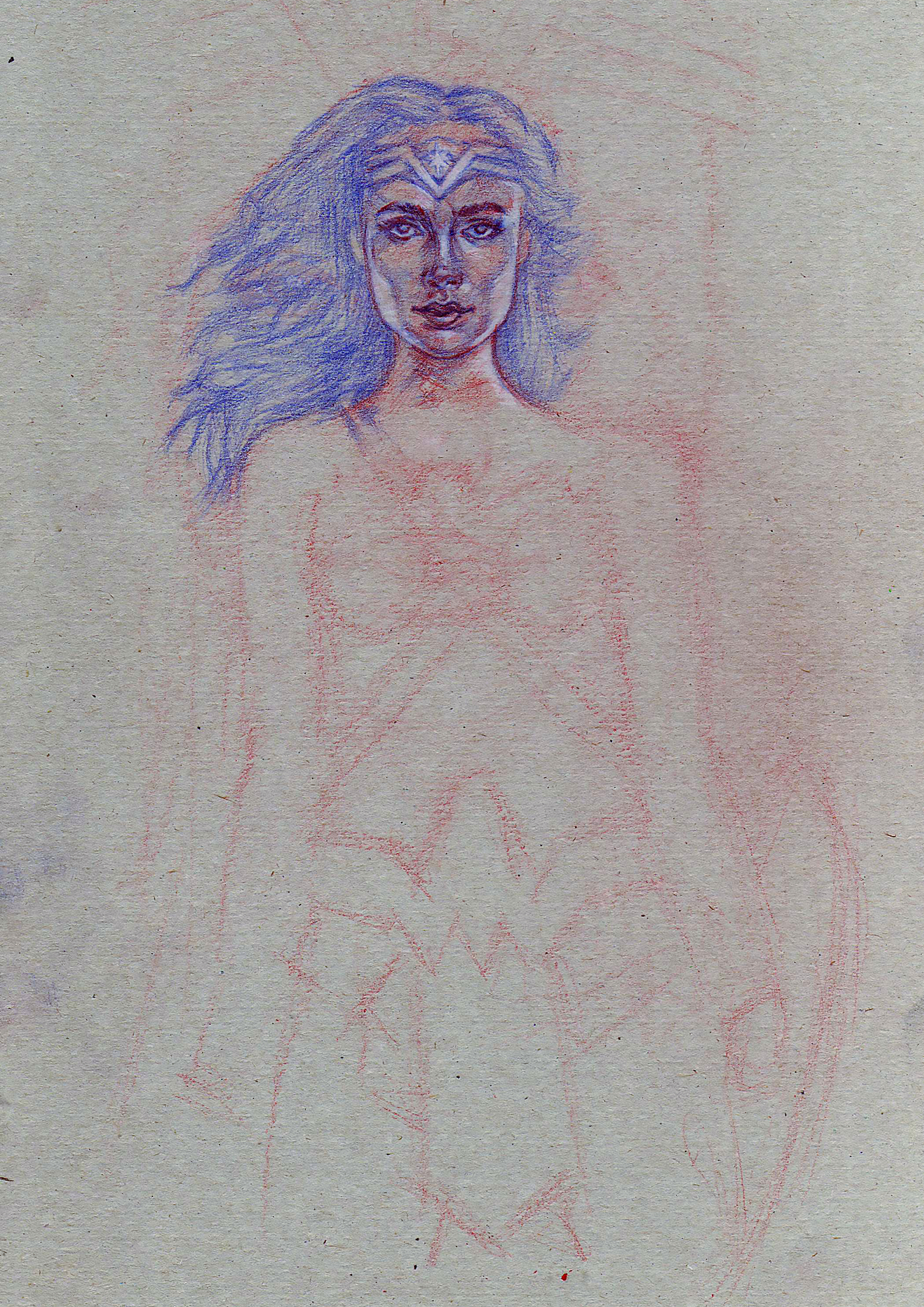 Wonder Woman - My, Drawing, Art, Pencil, Liner, Wonder Woman, Longpost