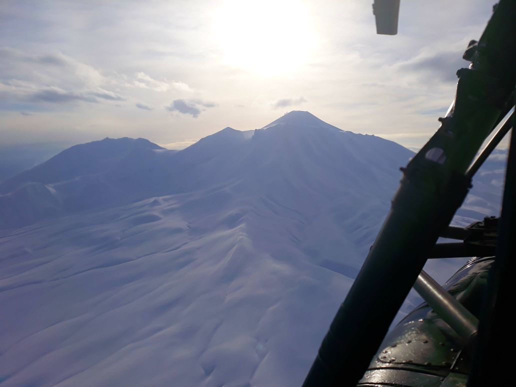 Sunrise on Avachinsky volcano - Volcano, View from above, Kamchatka