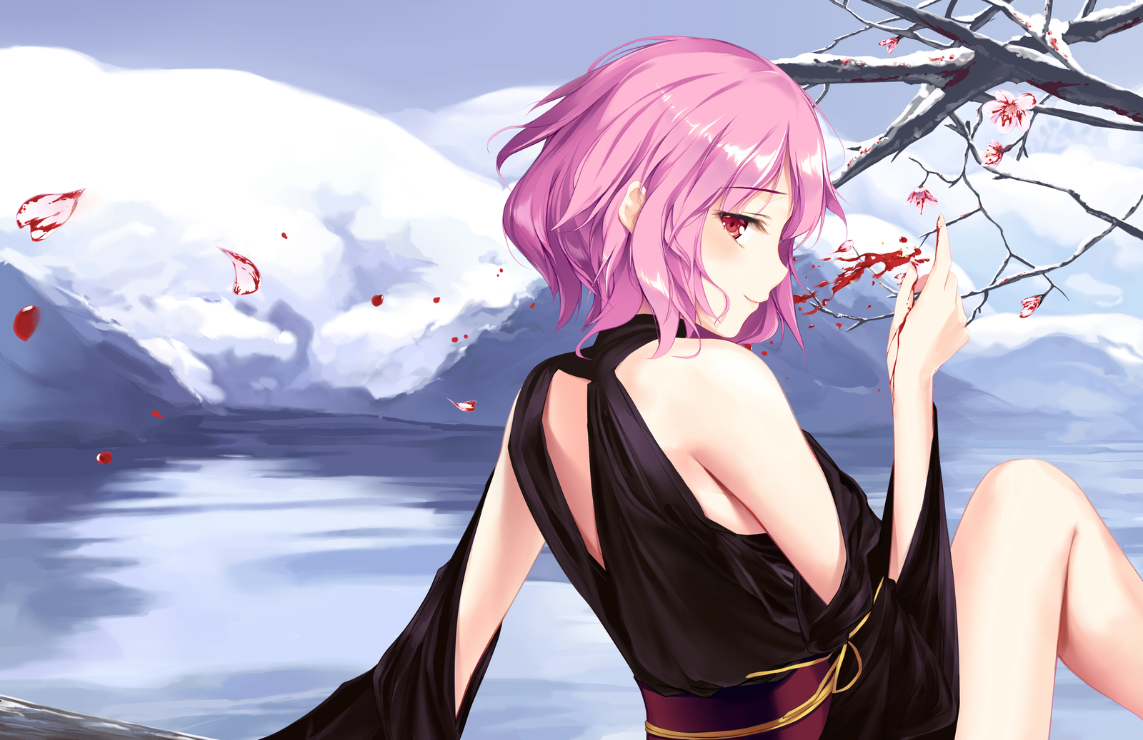 Saigyouji Yuyuko - Anime, Anime art, Touhou, Saigyouji Yuyuko, 