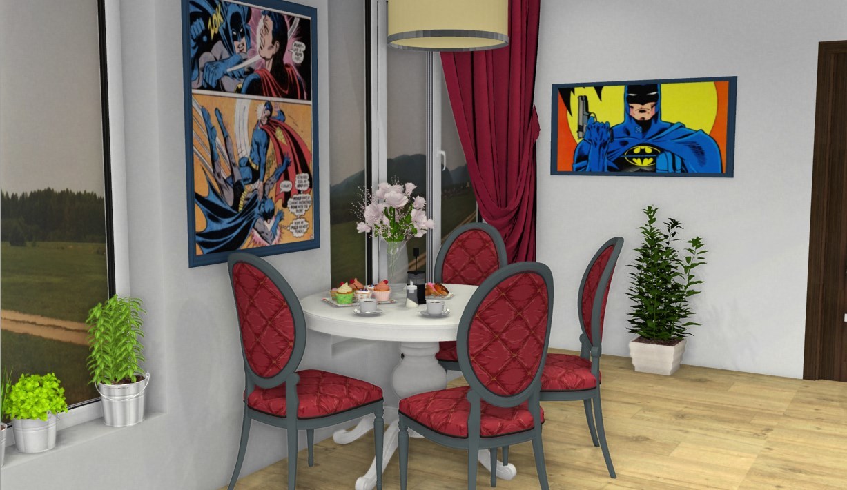 Kitchen living room - pop art - My, Design, Interior Design, Pop Art, Art, Interior, Longpost