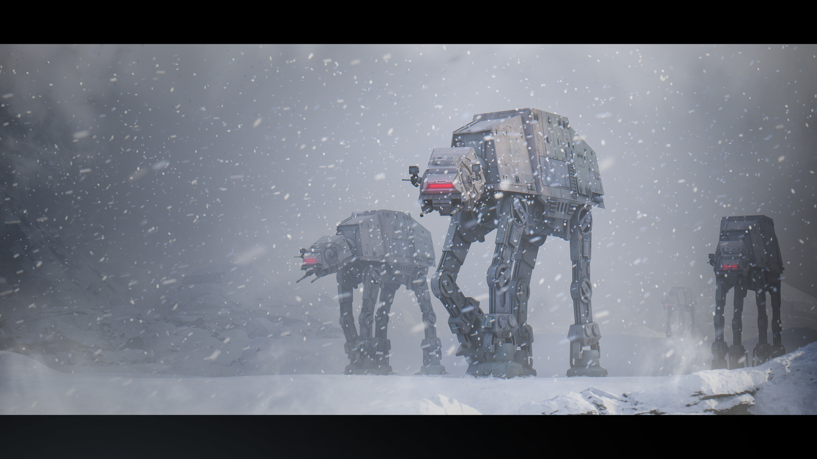 Battle of Hoth - My, Star Wars, At-At, Hoth, Computer graphics