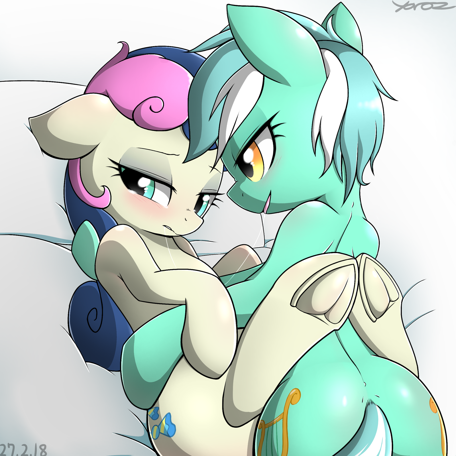 A little bit of shipping - My little pony, PonyArt, Shipping, MLP Lesbian, Lyra heartstrings, Bon bon, MLP Edge