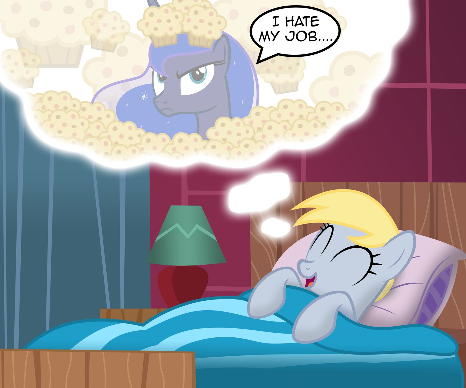 Wake up, Derpy, you muffinazed. - My Little Pony, Derpy Hooves, Princess Luna, День Дерпи, Маффины