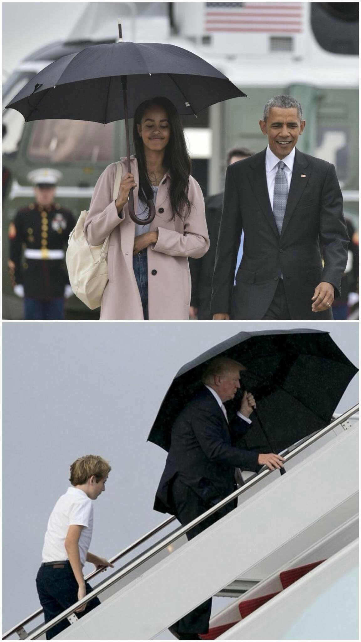 Gallantry - The photo, Reddit, The president, Gallantry, Politics, Umbrella, Barack Obama, Donald Trump