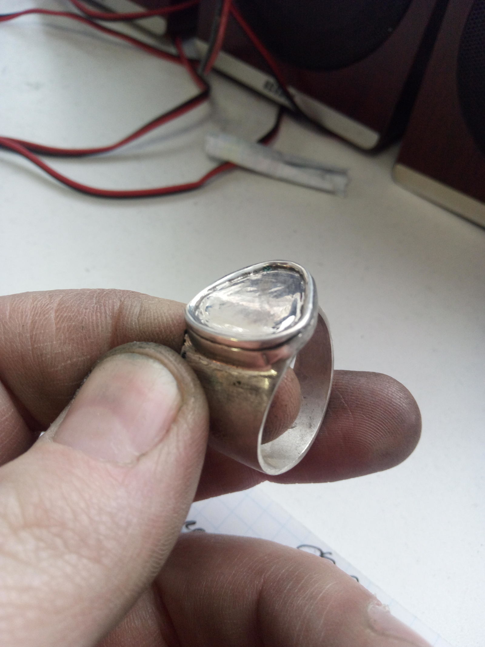 Silent horror, or an attempt to save a would-be jeweler from a meeting with a proctologist - My, Ring, Silver, Correction, The rescue, Needlemen, Longpost