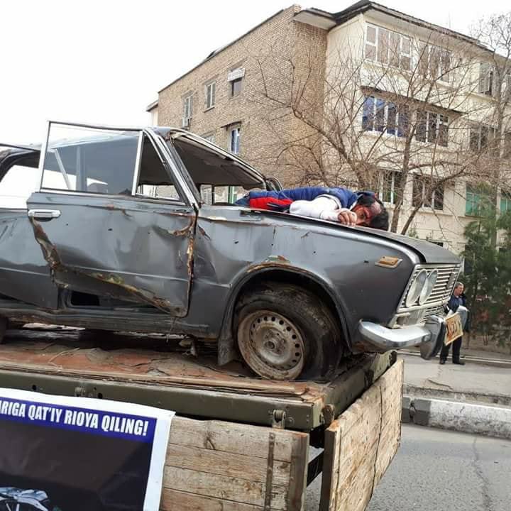 Demonstration action for motorists in Fergana. - Stock, Auto, Fergana, Uzbekistan, Doll, Longpost