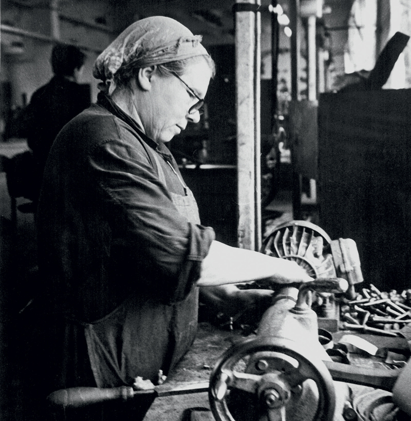 Photo from the gas equipment plant. - The photo, the USSR, Colorization, Workers, Locksmith, Turner, Milling machine, Factory, Longpost