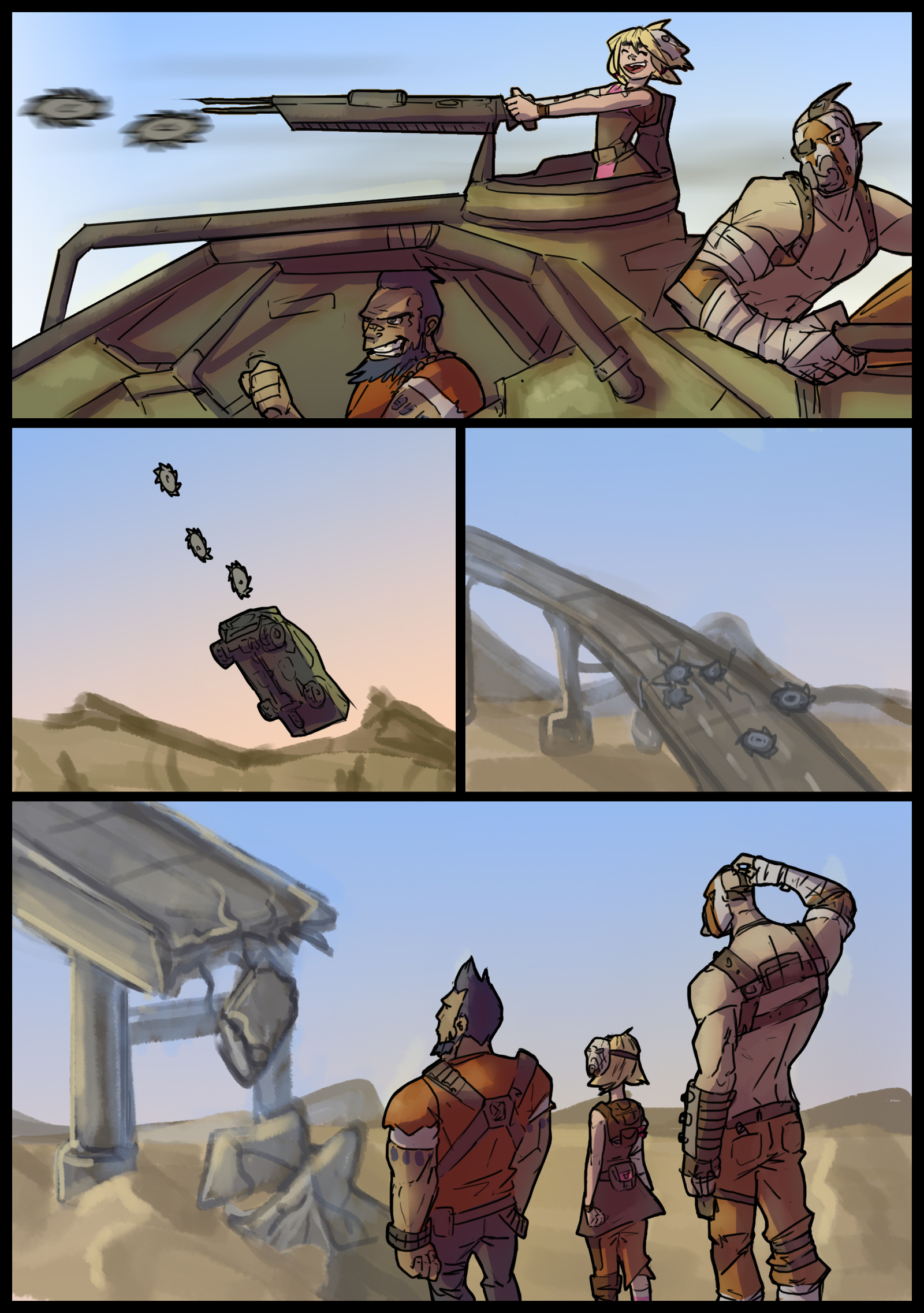 All for the meeting - My, Borderlands 2, , Krieg, , , Brick, Comics, Elvenbacon, Longpost, Baby Tina, Lilith