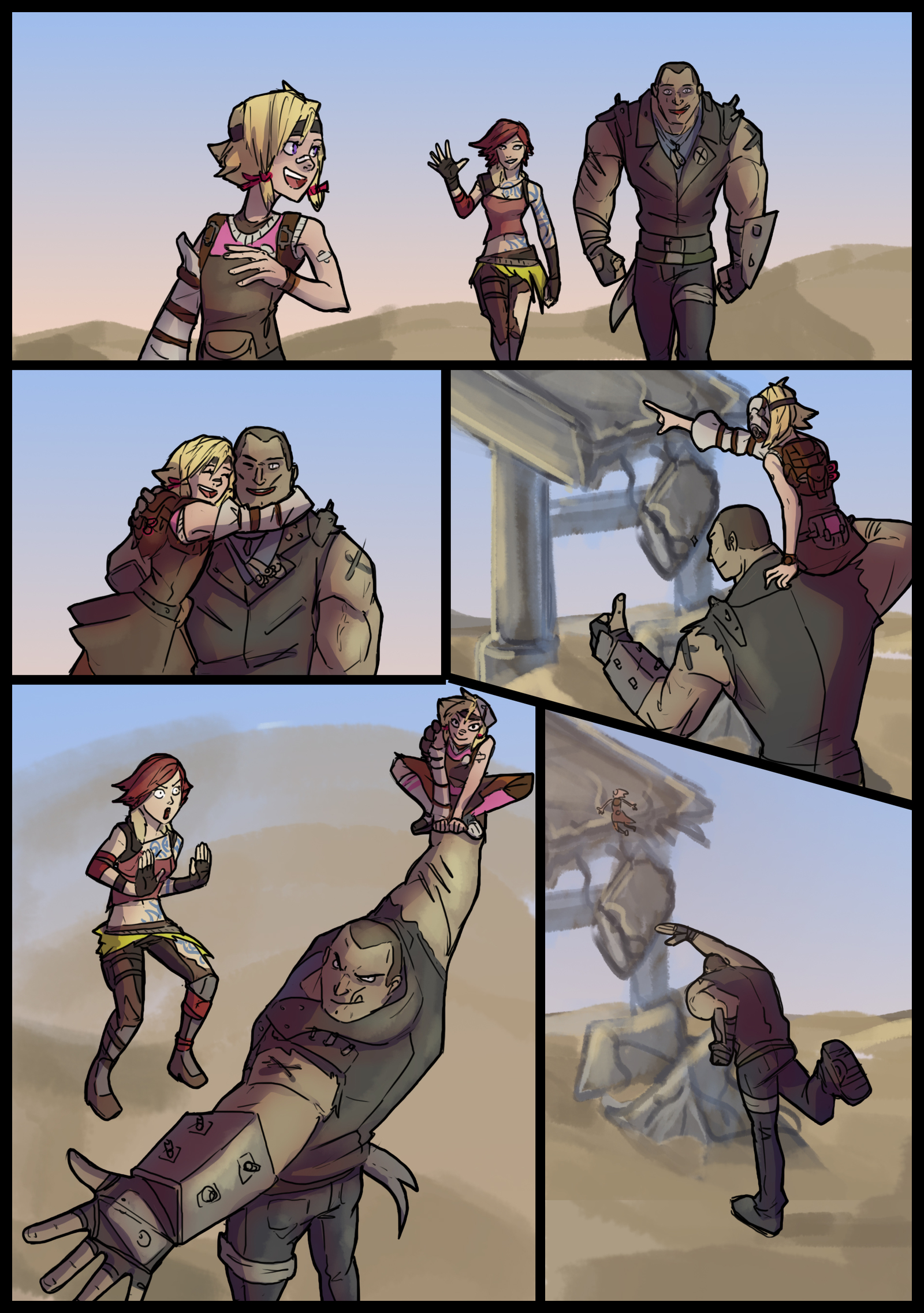 All for the meeting - My, Borderlands 2, , Krieg, , , Brick, Comics, Elvenbacon, Longpost, Baby Tina, Lilith