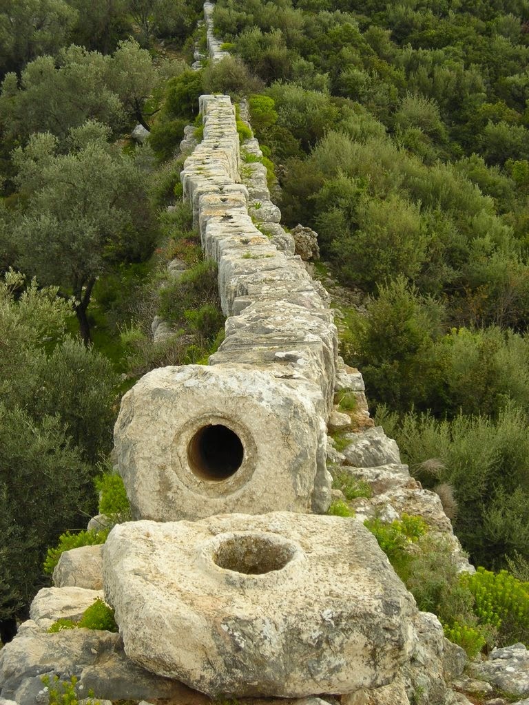 Antique stone aqueduct in Patara - Water pipes, Turkey, , Longpost