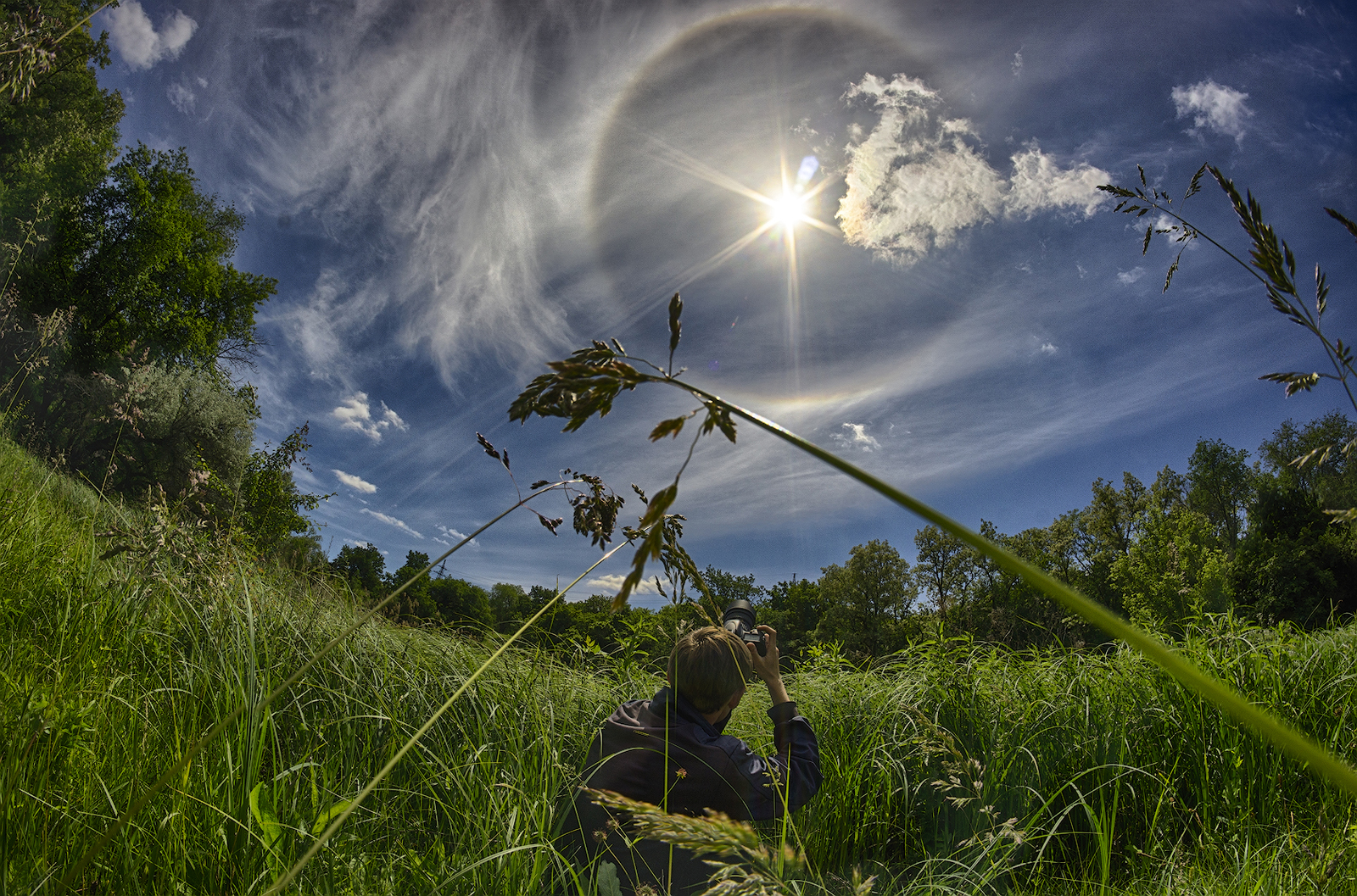 Solar halo - My, Summer, Halo, Gorlovka, The photo, Longpost