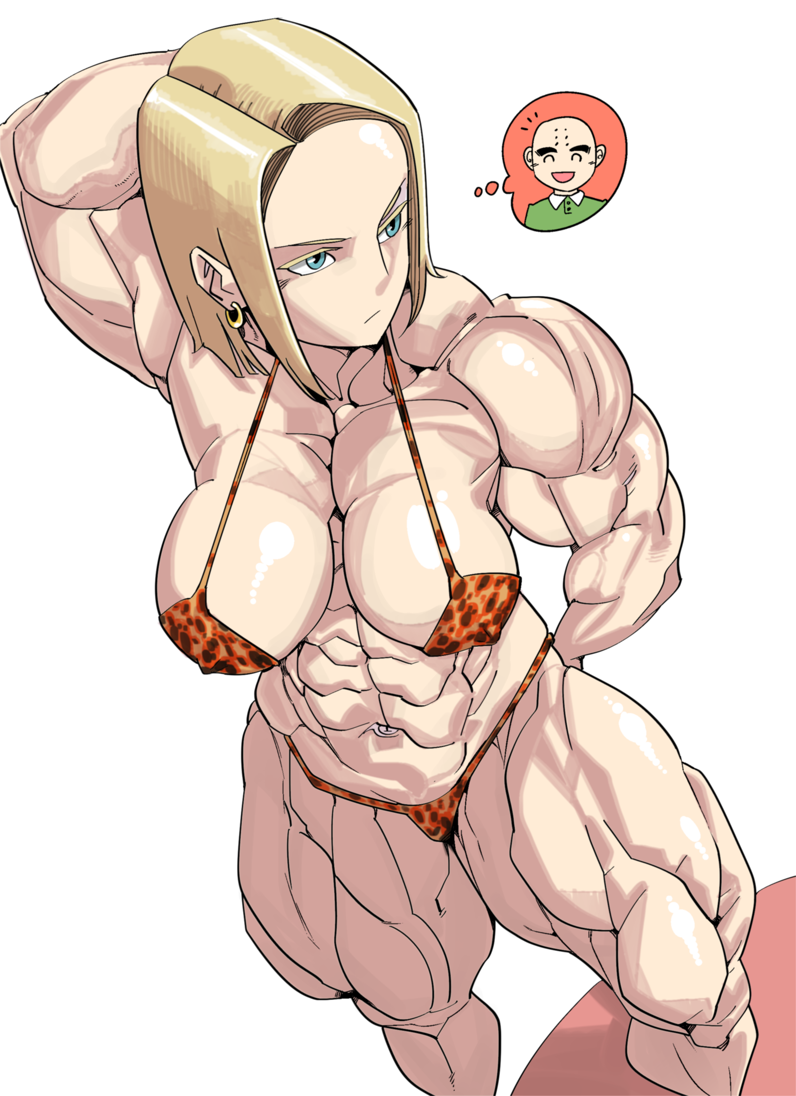 Dragon ball: Future Mai and Android 18 - NSFW, Co-Opvillain, Арт, Крепкая девушка, Сну-Сну, Dragon Ball, Аниме, Бодибилдер, Бодибилдеры