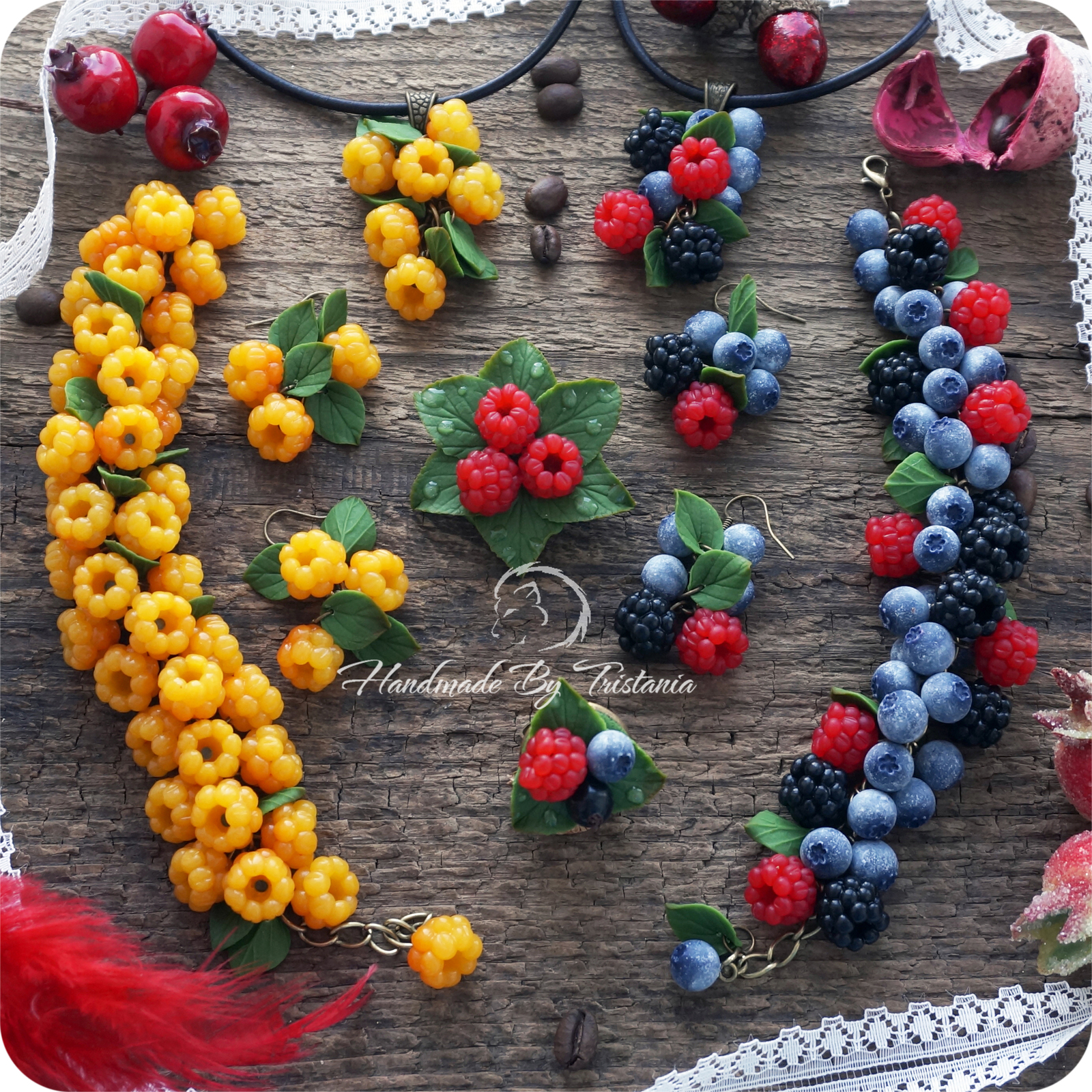 I did ch2 - My, Needlework without process, Decoration, Polymer clay, Longpost, Handmade, A bracelet, Brooch, Earrings