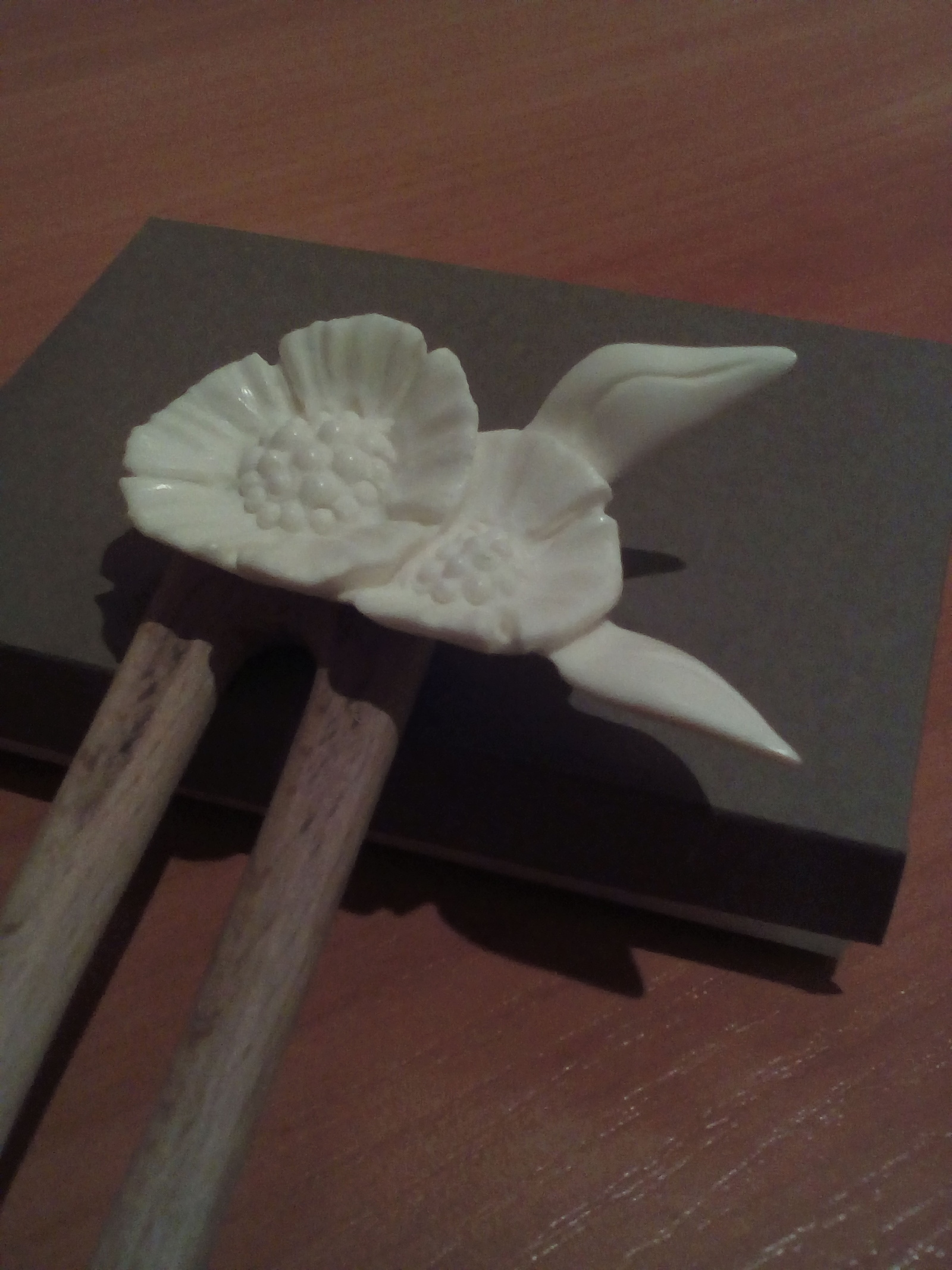 Hairpin - A gift for my wife for tomorrow's holiday. - My, Bone carving, With your own hands, Needlework without process, Longpost