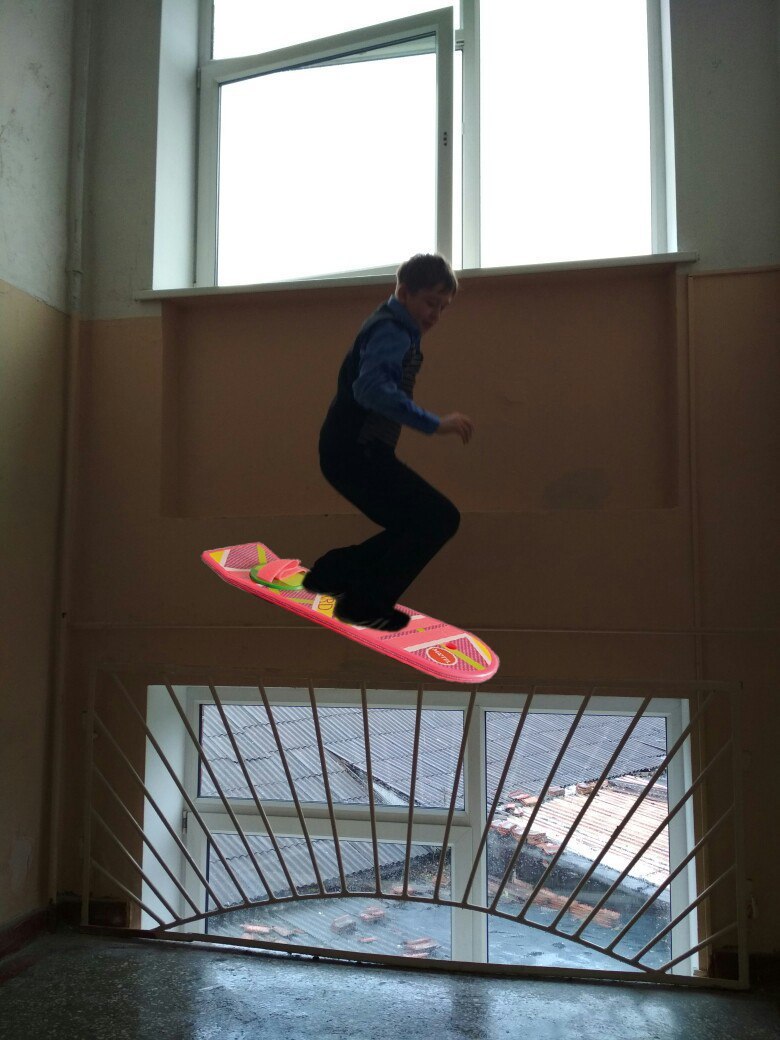 Back to school - My, School, Назад в будущее, Hoverboard