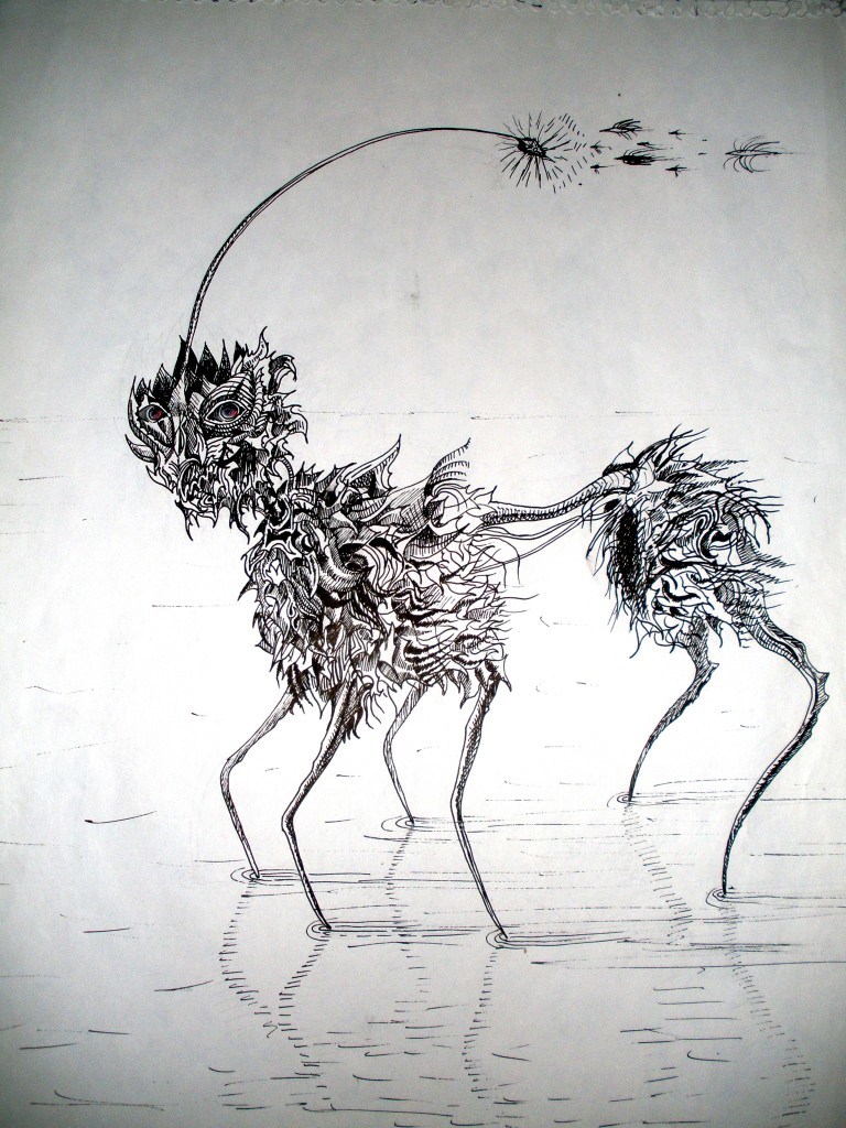 What you see is what it is 3 =) - My, Drawing, Creatures, Black and white, Longpost