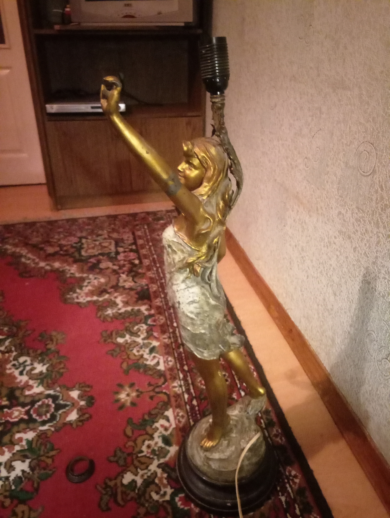 Cast iron woman - My, Antiques, Old man, What's this?, Female, Лампа, Longpost, Women