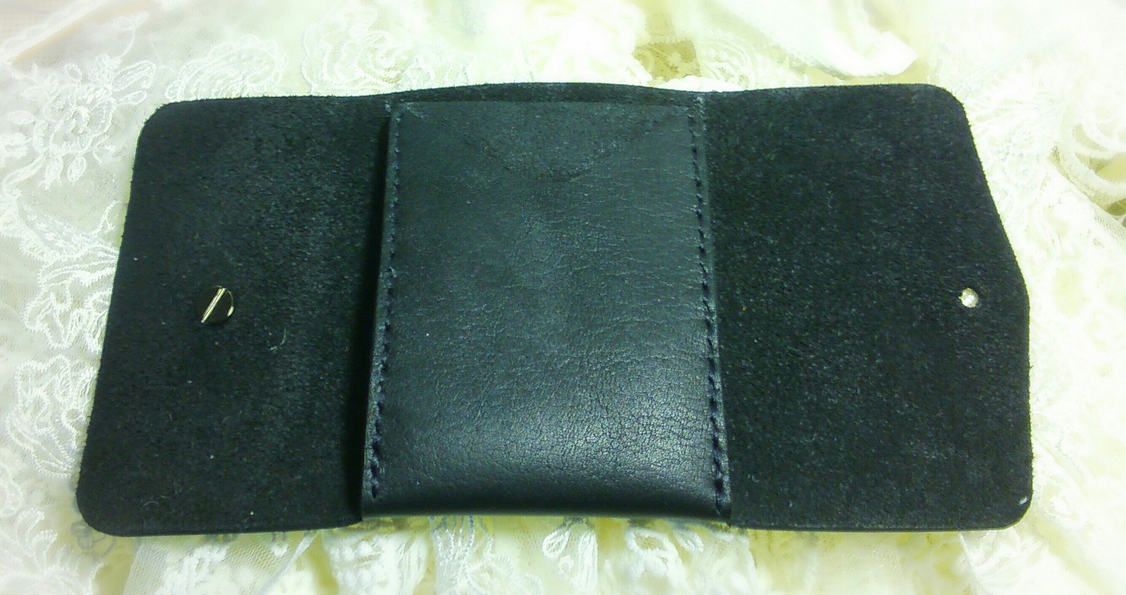 Small wallet - My, Wallet, Purse, Leather, Leather, Needlework, Leather craft