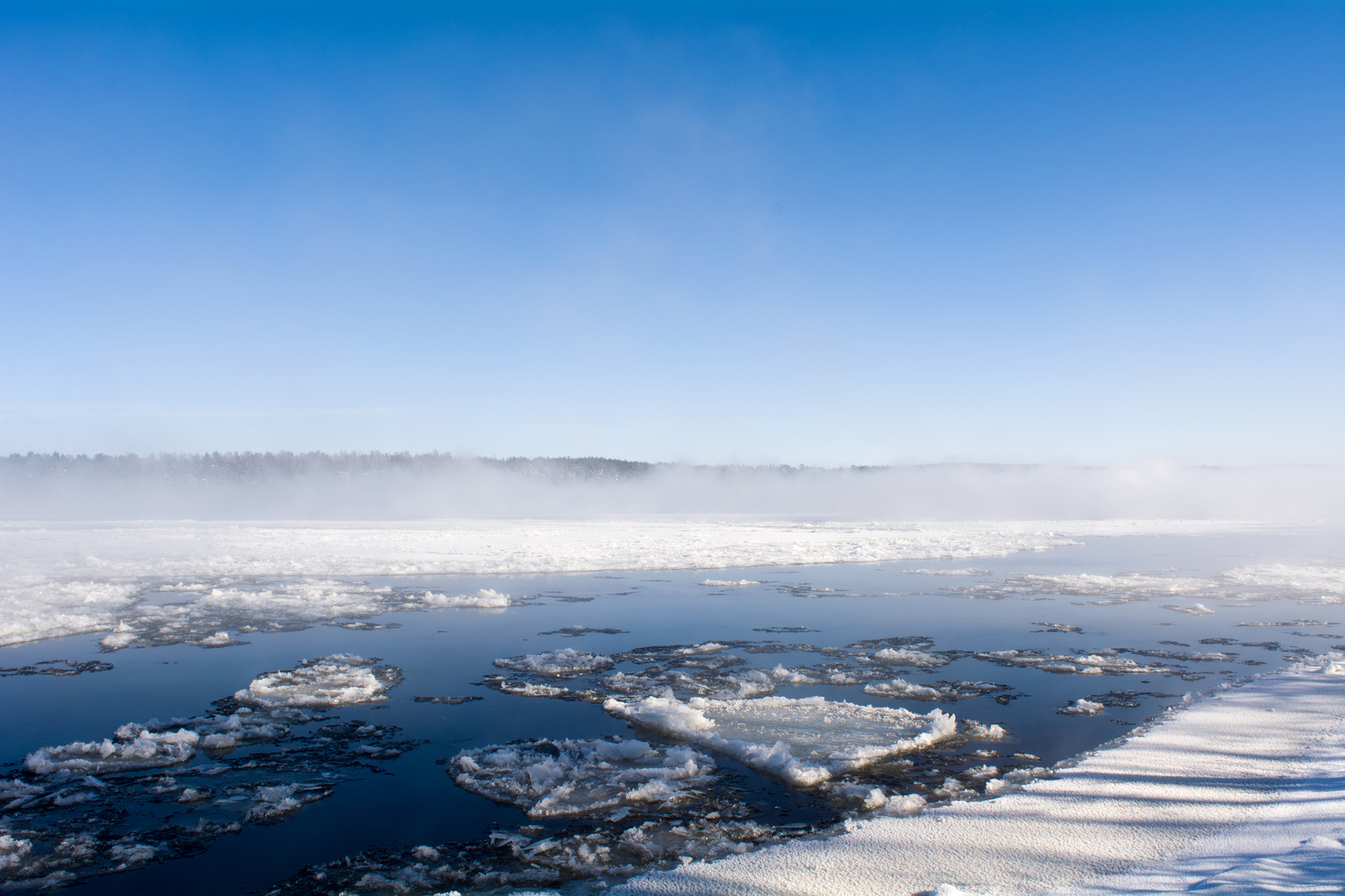 Losevsky threshold - My, Nature, The photo, River, Lake, Beginning photographer, Winter, Water, Leningrad region, Longpost