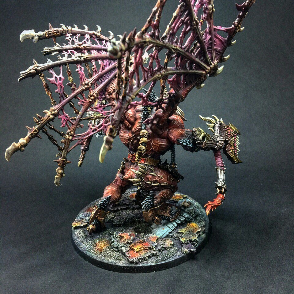 Scar through dyed drushlak - Skarbrand, Demon, Warhammer 40k, Chaos daemons, Longpost