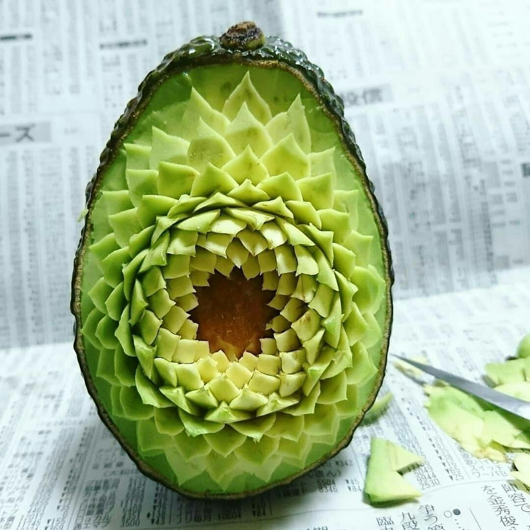 avocado carving - Avocado, Carving, Longpost, Patterns