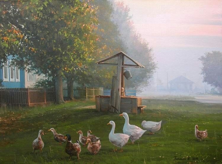 The village is the soul of Russia. - Village, beauty of nature, Longpost, Painting