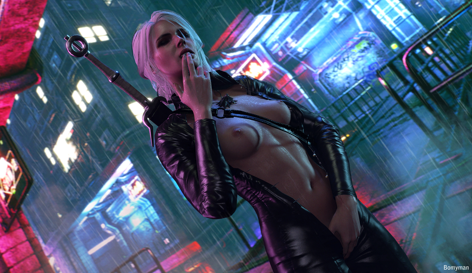 Ciri in cyberpunk - NSFW, Cyberpunk 2077, The Witcher 3: Wild Hunt, Ciri, Rule 34, Witcher