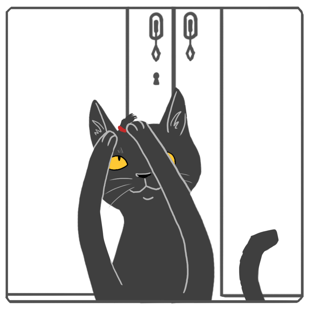 My cat steals hair ties and then they always end up under the closet. - My, Comics, cat, Mouse, Elastic, Longpost