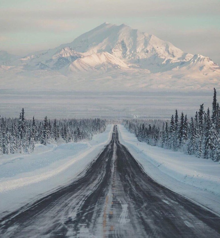 Road to the mountains - Winter, Road, The mountains