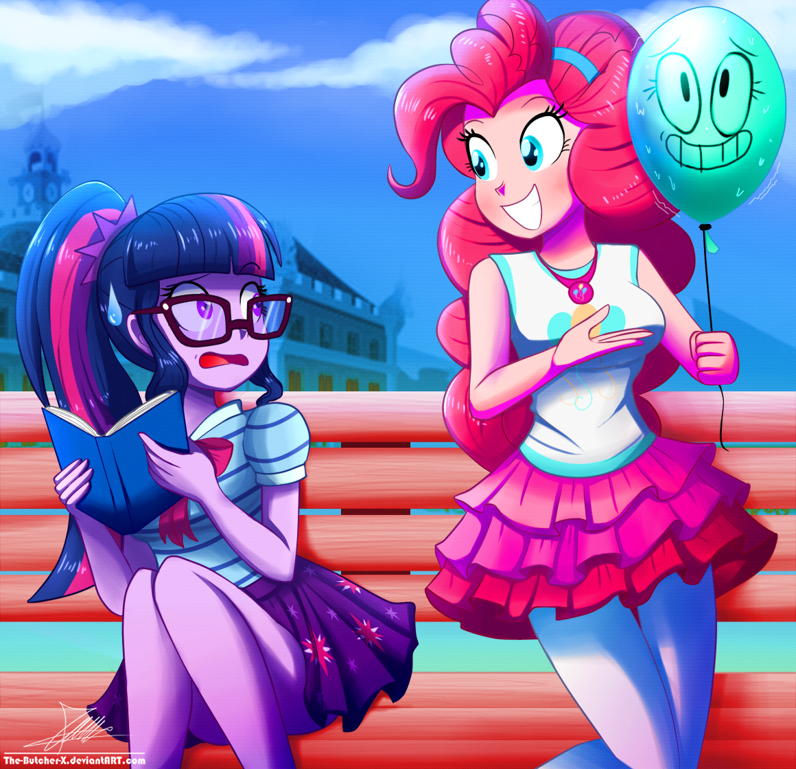 .:Weird Balloon:. - My little pony, Equestria girls, Twilight sparkle, Pinkie pie, Thebutcherx