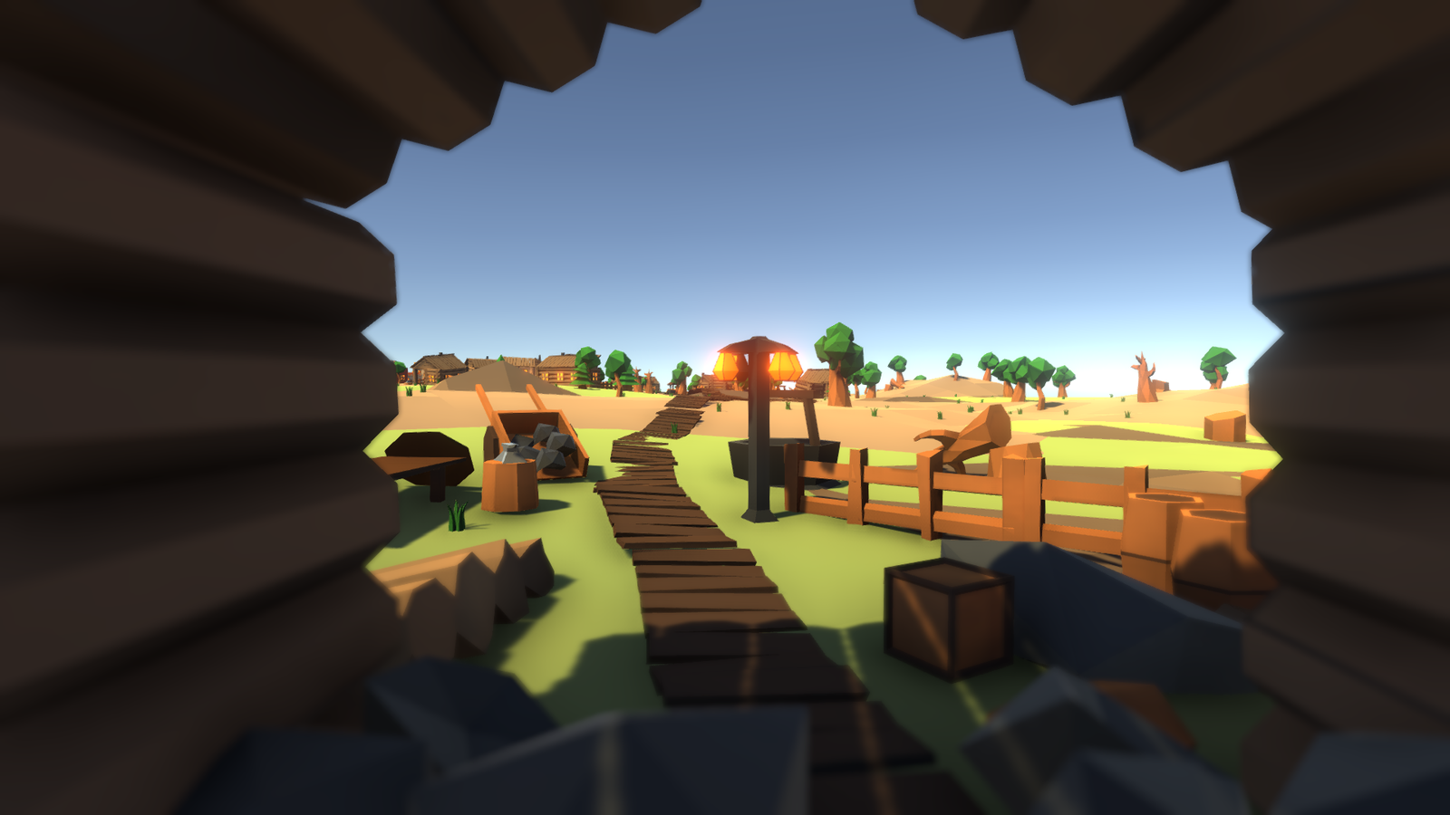 low poly village - My, My, Low poly, Unity, Unity3d, Lowpolyart, Longpost