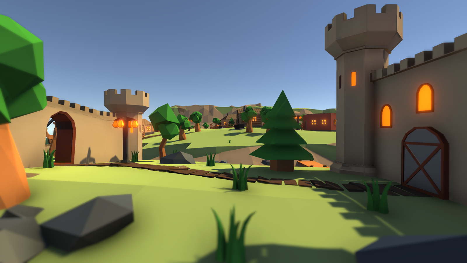 low poly village - My, My, Low poly, Unity, Unity3d, Lowpolyart, Longpost