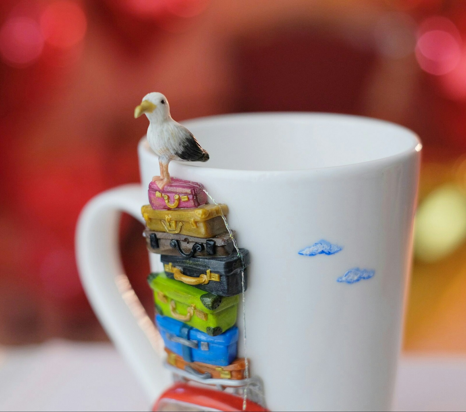 Follow your dream or the mug says it all - My, Mug with decor, Polymer clay, Travels, Seagulls, Sea, Vacation, Handmade, Longpost