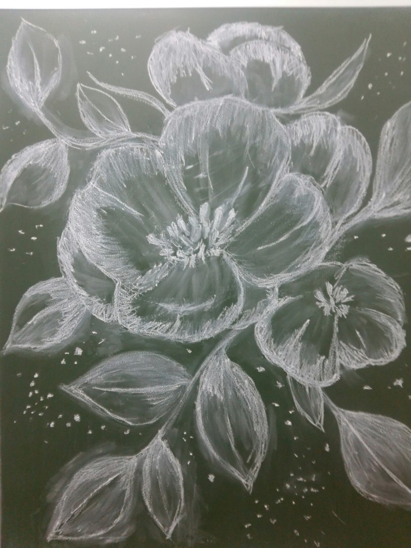Spring come. - My, Flowers, Chalk drawing, Drawing lessons, Board