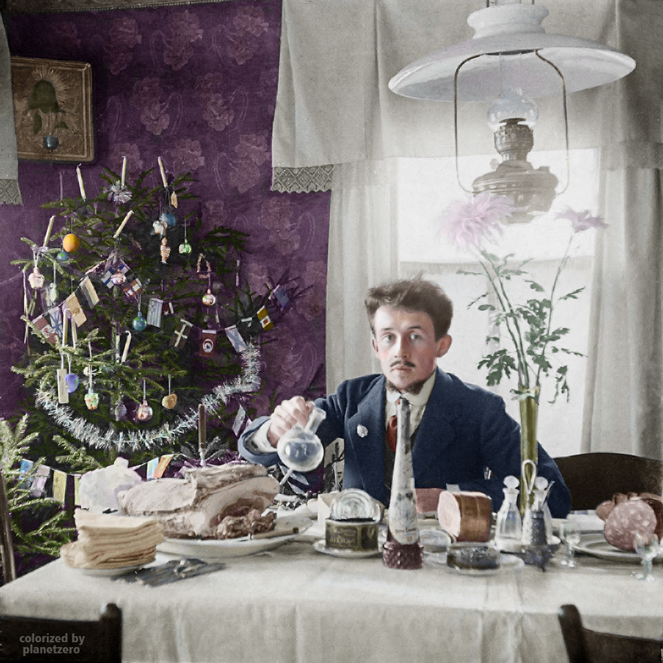 Colorization. - My, Colorized by planetzero, Российская империя, New Year, Christmas, Colorization