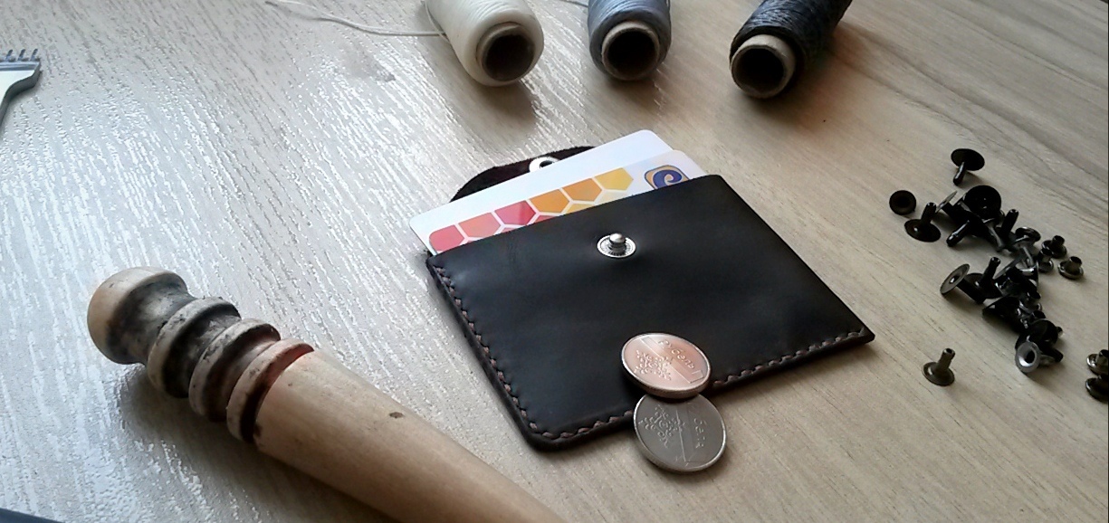 Men's wallet and cardholder - My, Purse, Handmade, Leather craft, Cardholder, , My, Leather, Longpost