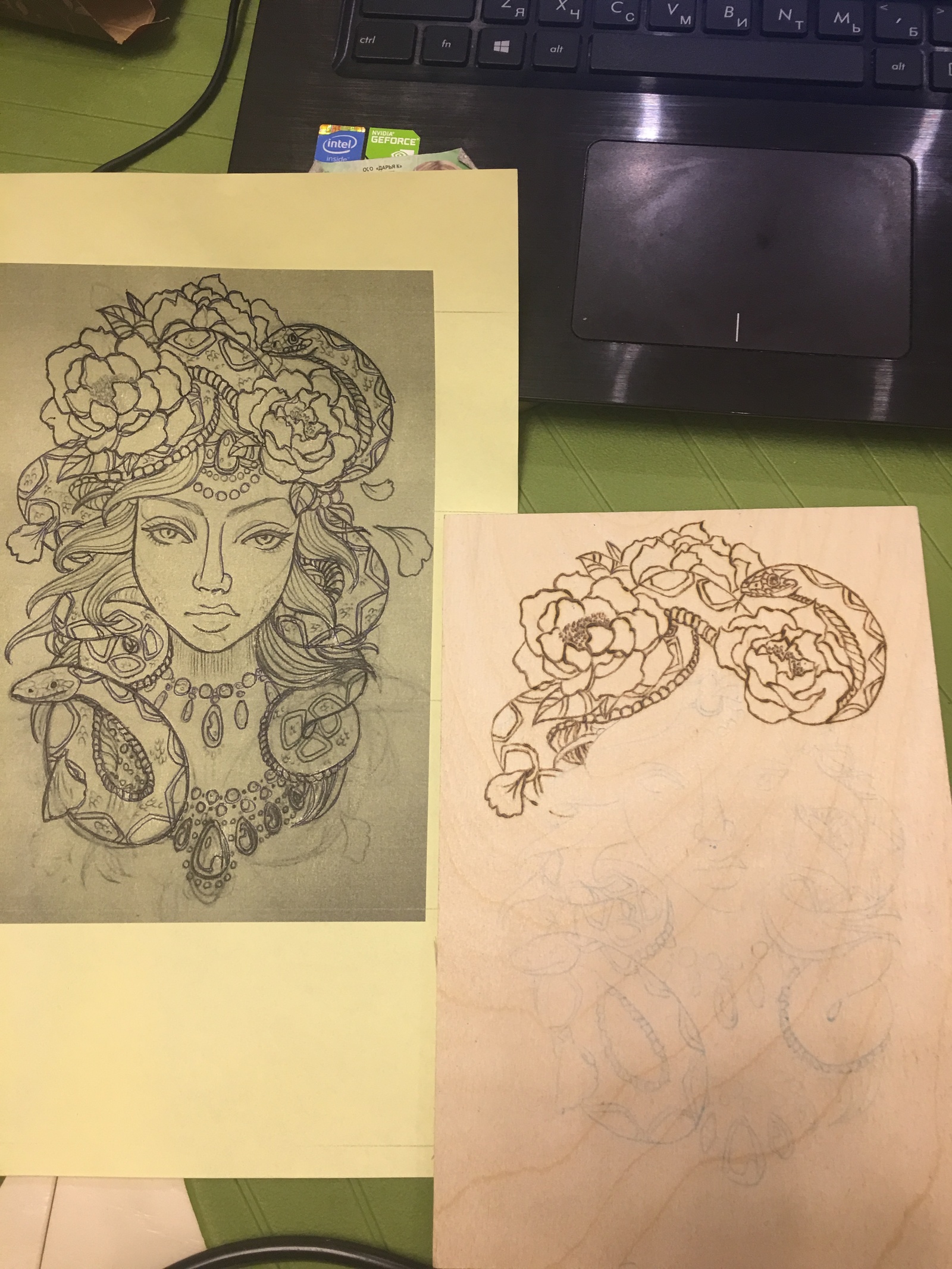 Muse Medusa. - My, Longpost, Pyrography, Needlework with process, Friday tag is mine, With your own hands