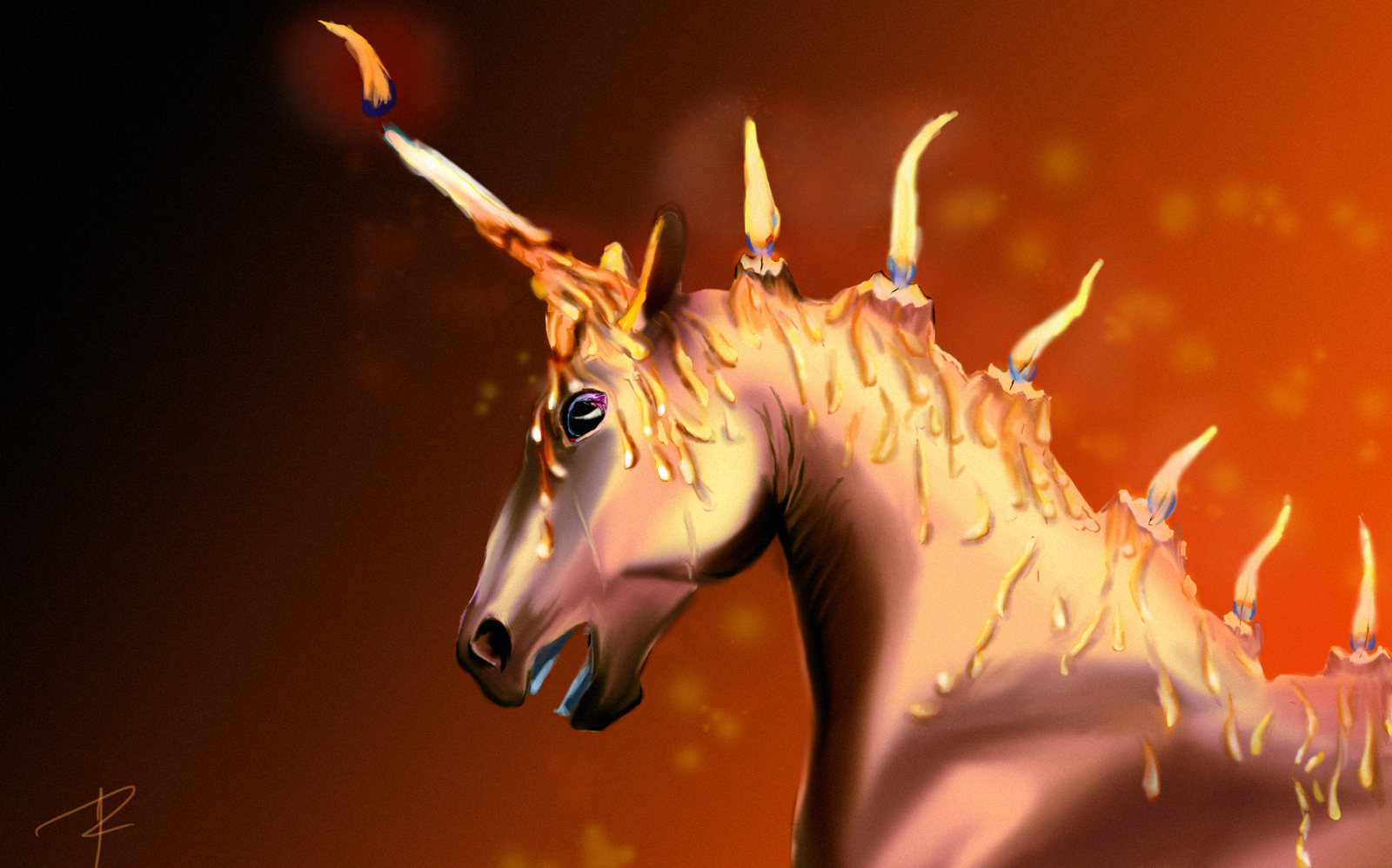 wax horse - My, Drawing on a tablet, Horses, Digital drawing