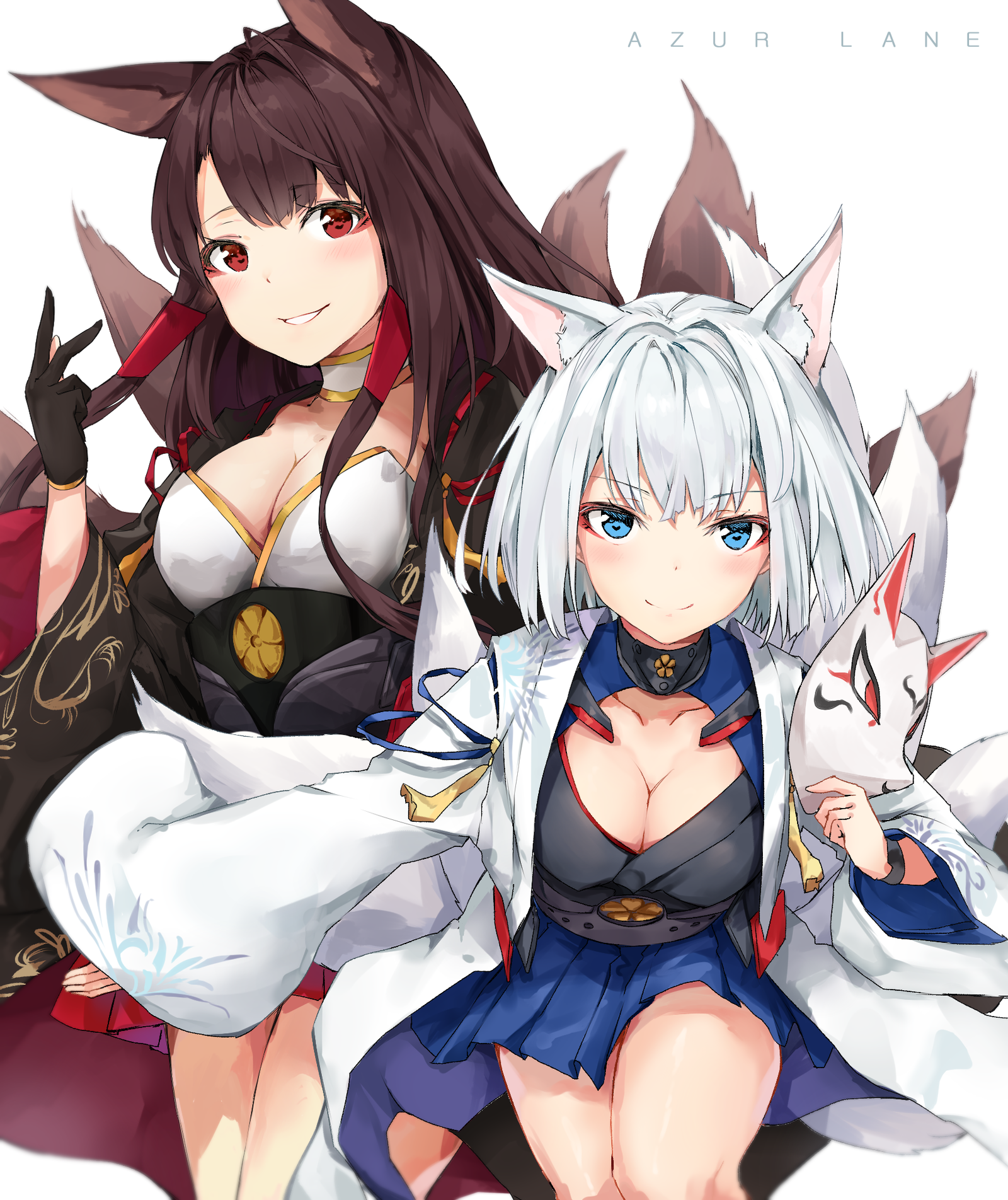 Akagi and Kaga - Anime Art, Azur Lane, Akagi, Kaga, Аниме