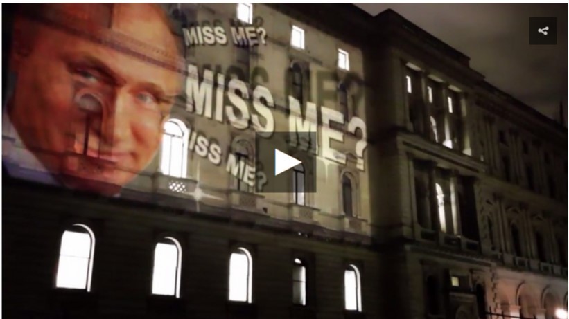 “Missed me?”: A light projection with a smiling Putin appeared on the building of the British Foreign Office - London, Great Britain, Vladimir Putin, Light projection, Politics, news