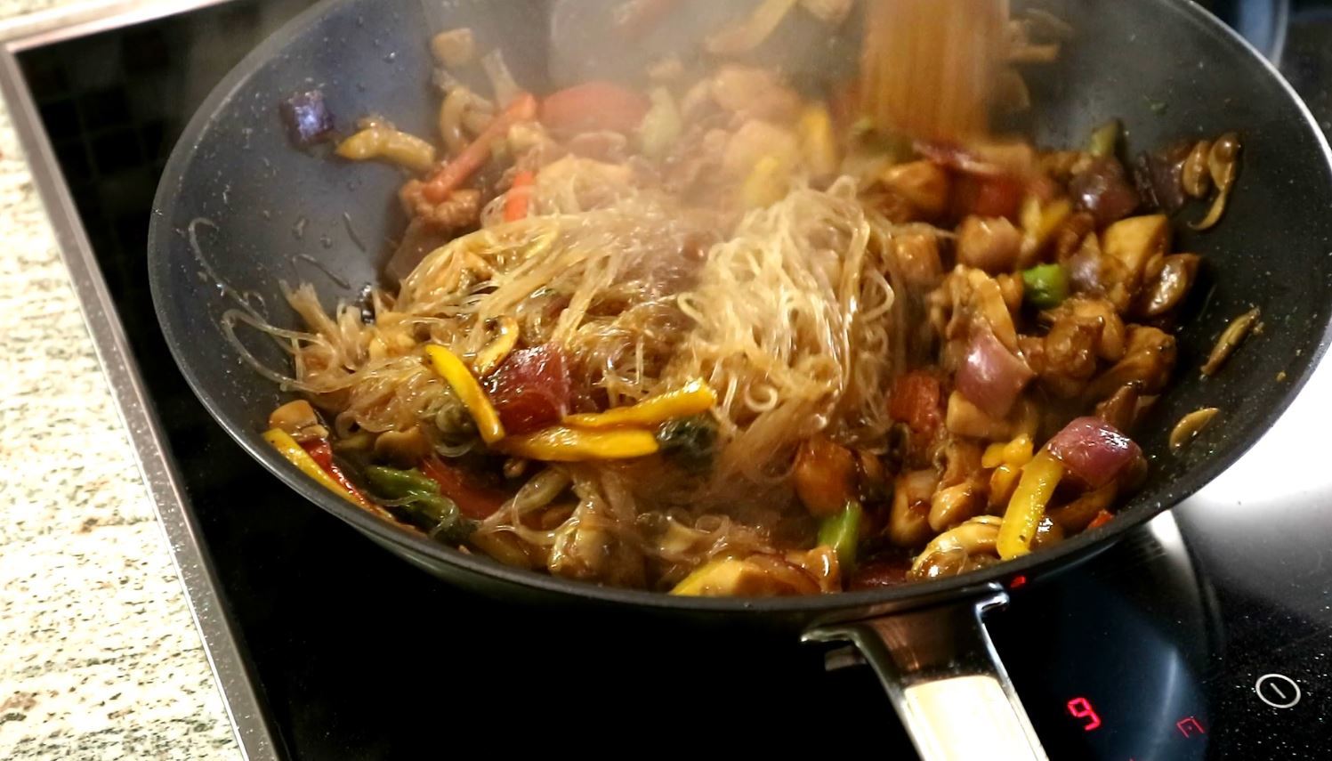 WOK FUN CHO-ZA!!!... Simple, healthy and tasty - My, Wok Noodles, Funchosa, Recipe, Food, Cooking, Video recipe, Teriyaki, Longpost, Video